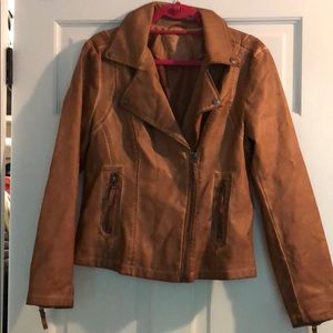 Brown leather jacket